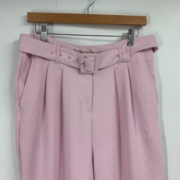 ASTR The Label Women's Pleated WIde Leg Belted Cropped Pants‎ SIze L - Picture 4 of 13